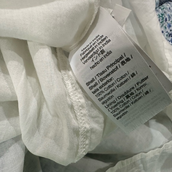 J.Crew Blue Floral Tiered Smocked Midi Dress Tie-Back Cutout Women’s Size 6 - Picture 5 of 8